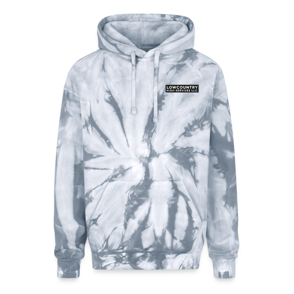 Lowcountry High-Services LLC - Adult Tie Dye Hoodie - spider silver