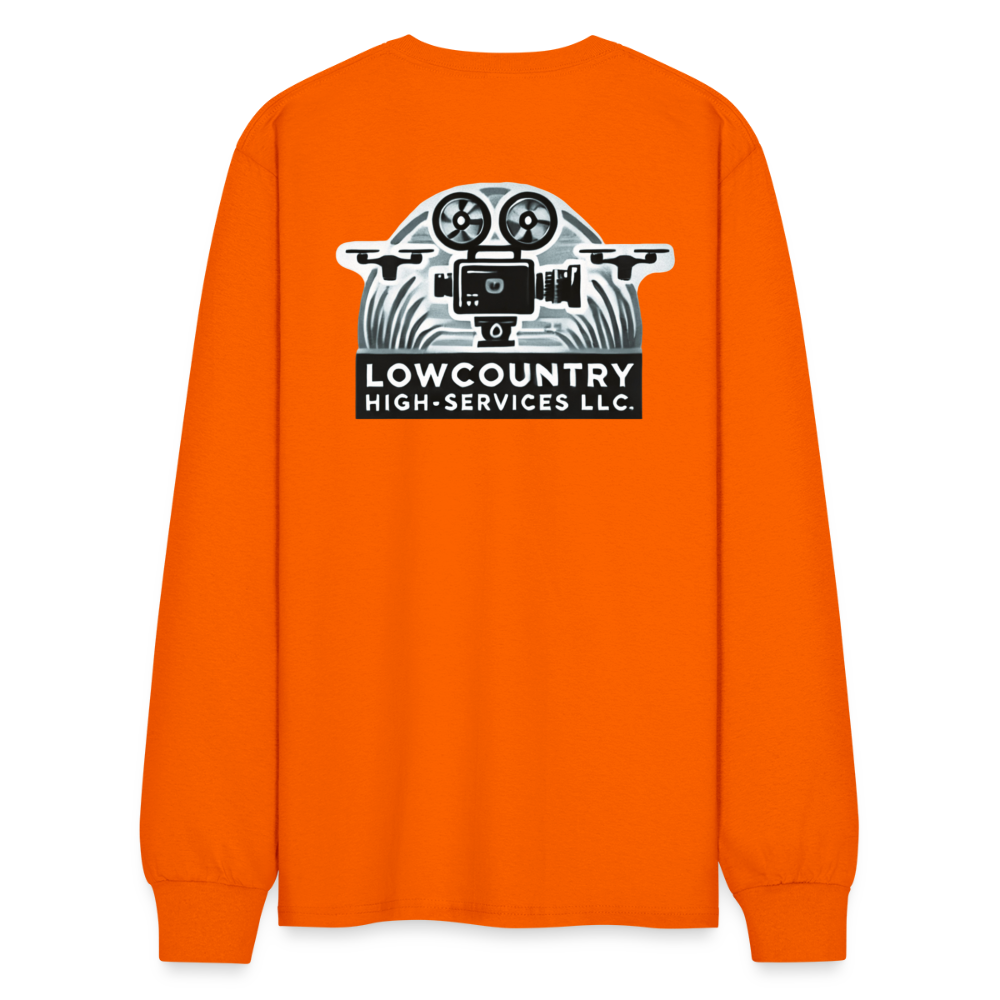 Men's Long Sleeve T-Shirt - Lowcountry High-Services LLC - orange
