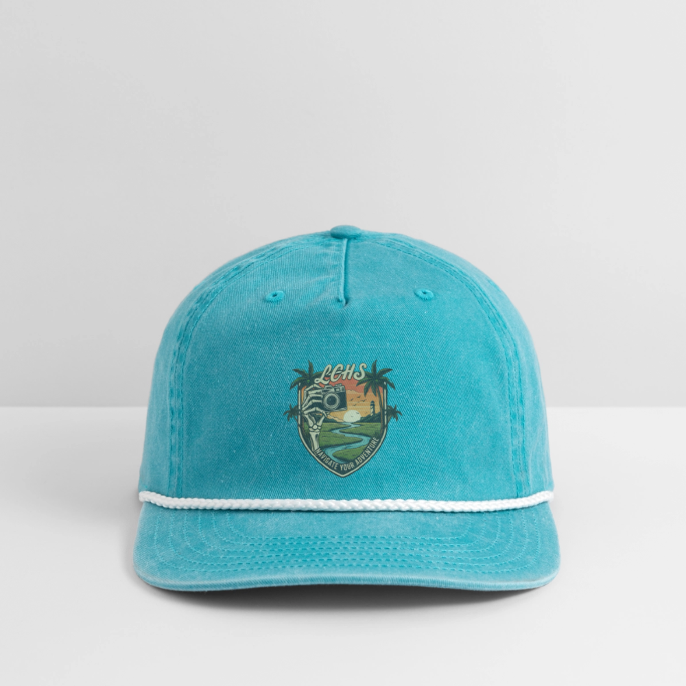 LCHS' #2 - Vintage Washed Rope Cap - faded turquoise