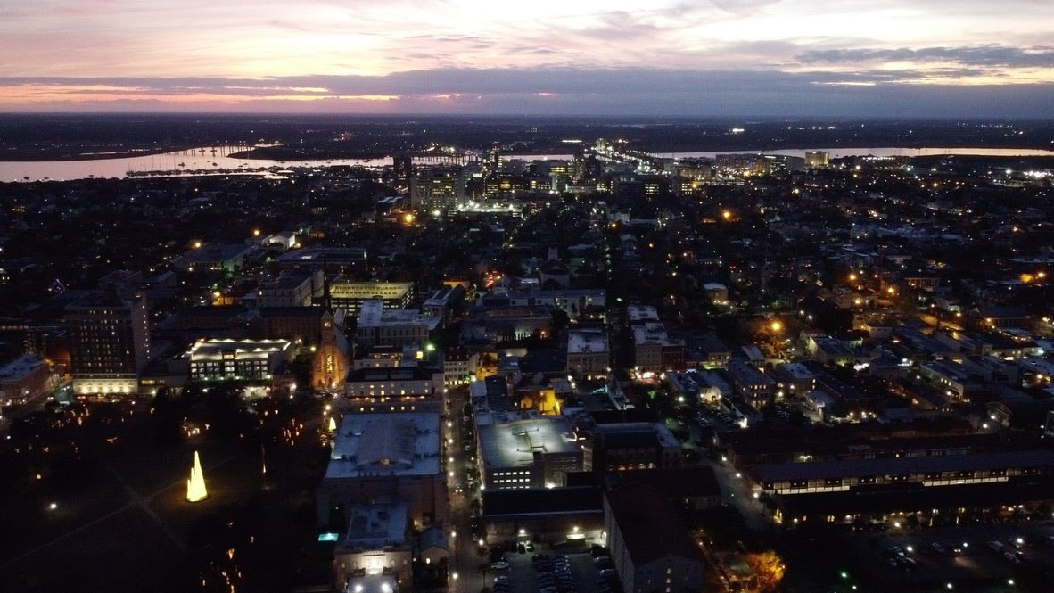 Downtown charleston christmas time