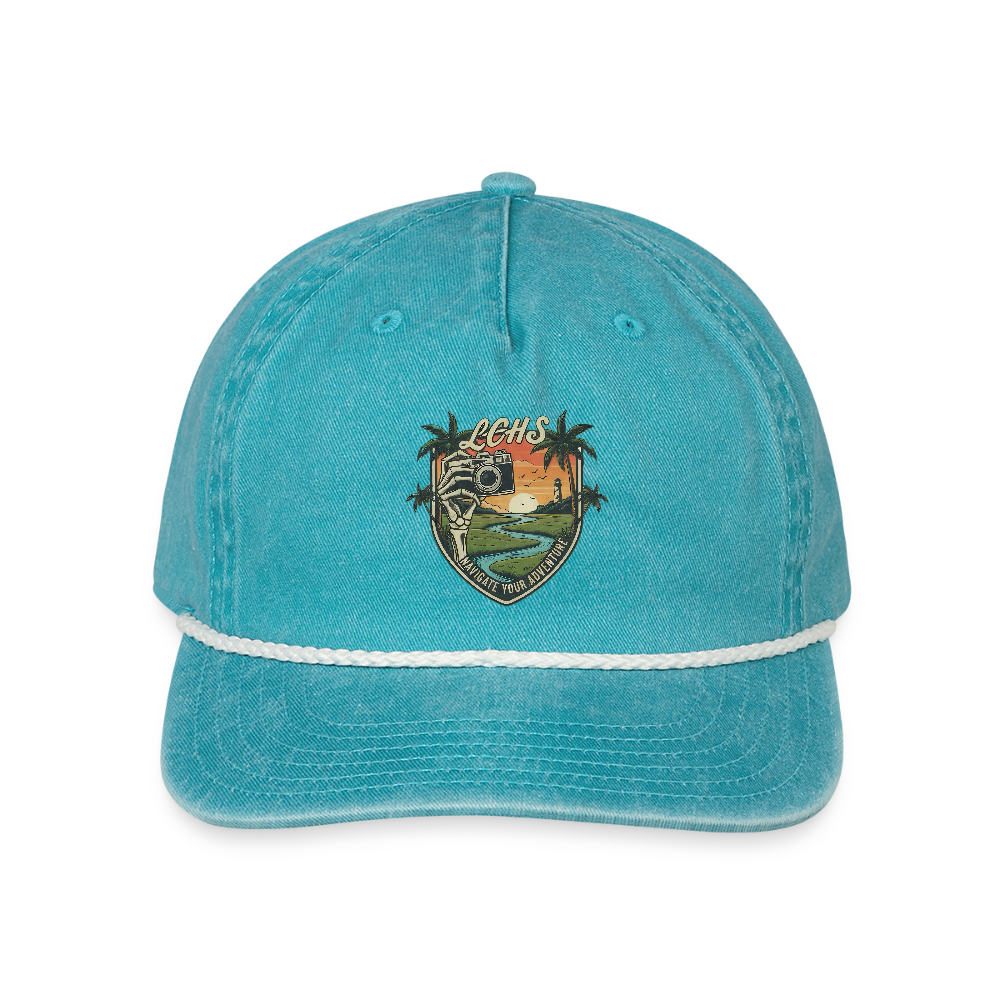 LCHS' #2 - Vintage Washed Rope Cap - faded turquoise