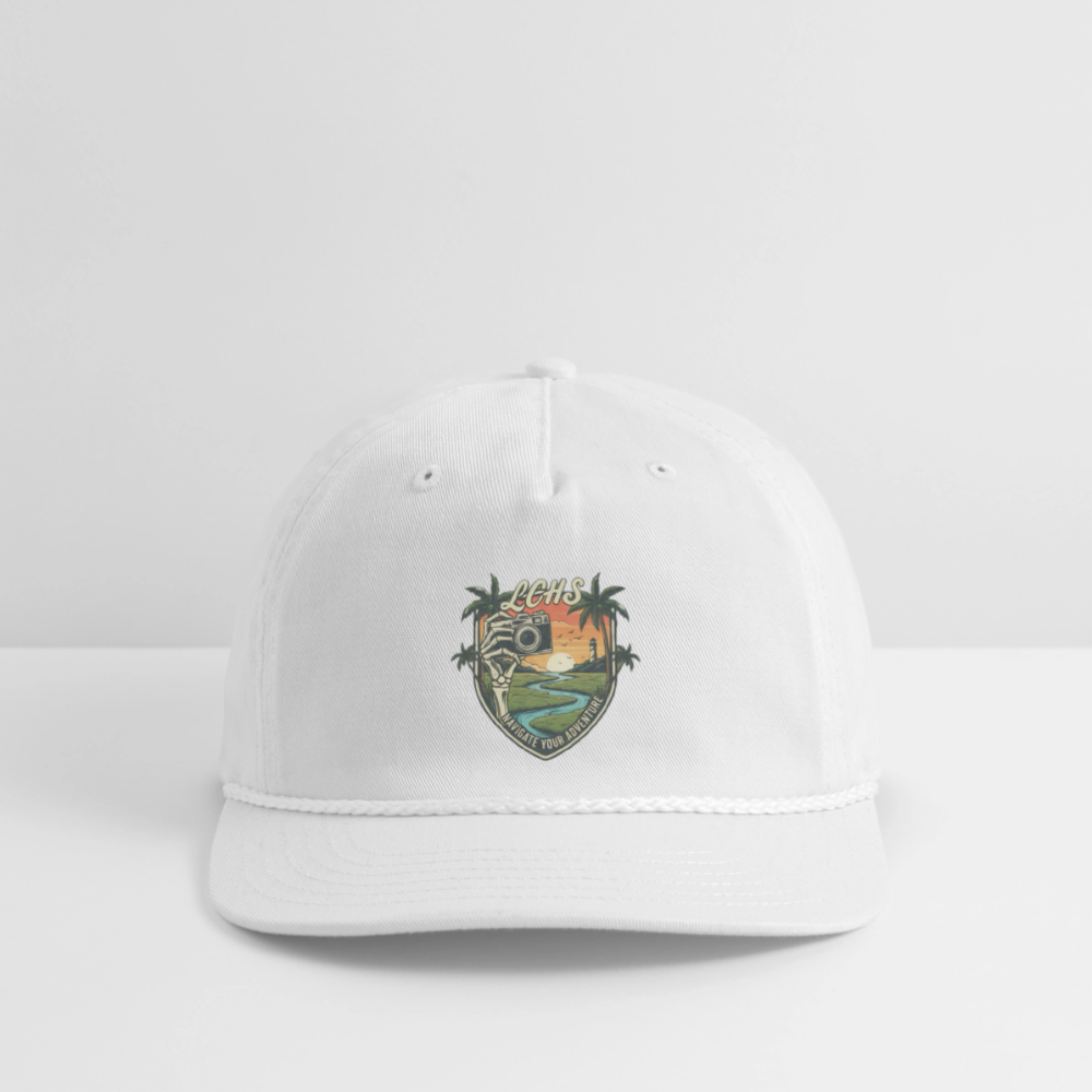 LCHS' #2 - Vintage Washed Rope Cap - white