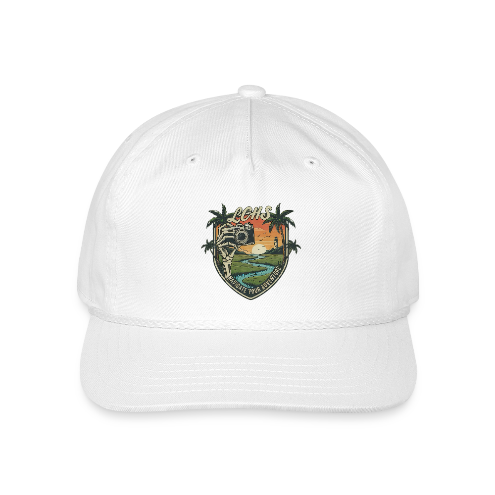 LCHS' #2 - Vintage Washed Rope Cap - white