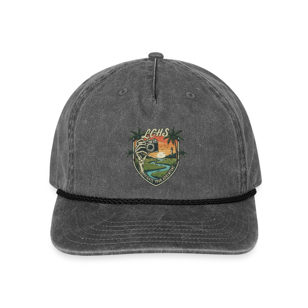 LCHS' #2 - Vintage Washed Rope Cap - washed black